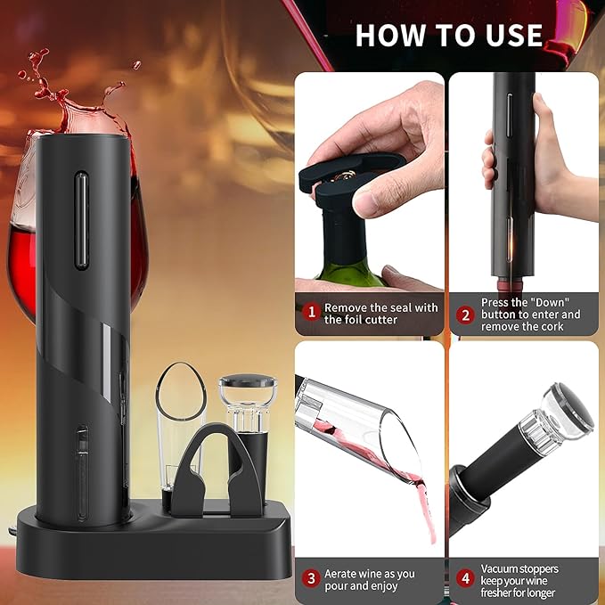Sacacorchos Eléctrico  Con Accesorios Premium